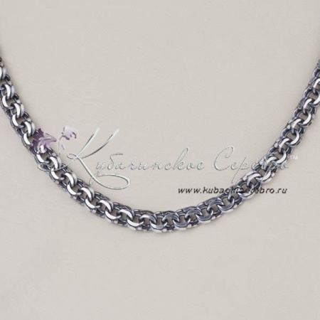 Серебряная цепь мужская, ширина 8 мм