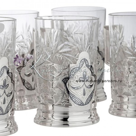 Набор подстаканников на 6 персон  в исполнении Люкс