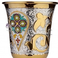 Позолоченный стакан с горячей эмалью на 170 мл , арт №6129