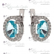 Серьги из серебра с голубым камнем 6816/4