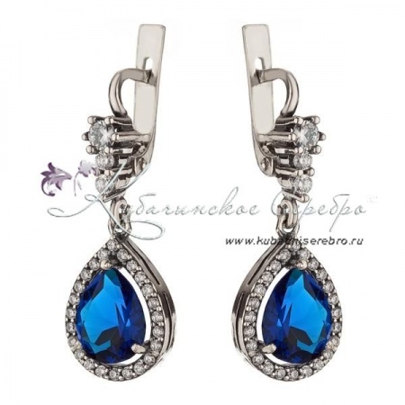 Серьги серебряные  Серьги серебряные Капелька