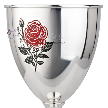 Фужер Роза 999 пробы с холодной эмалью на 190 мл (Новинка)