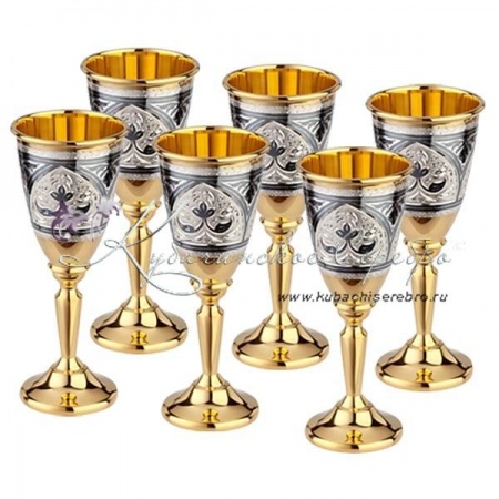 Набор рюмок с позолотой на 30 мл 