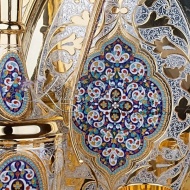 Сервиз винный с позолотой и горячей эмалью!, арт №7057