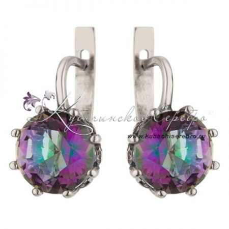 Серьги серебряные с мистиком