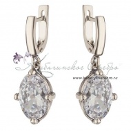 Серьги из серебра с горным хрусталем 6488/1 