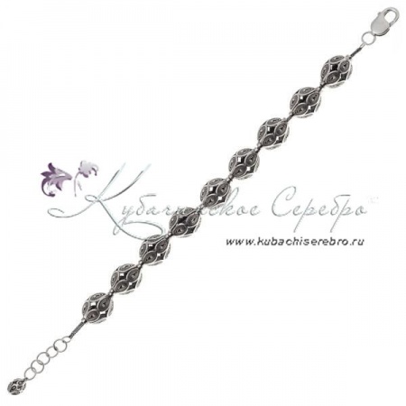 Крупные браслет-бусы серебряный , арт №8236 Крупные браслет-бусы серебряный