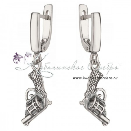 Серьги серебряные  Серьги серебряные Револьверы