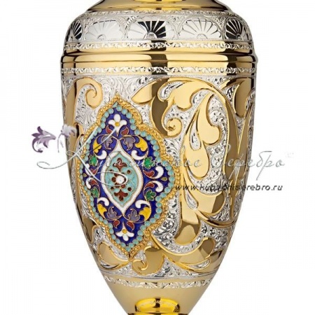 Ваза с позолотой и горячей эмалью 
