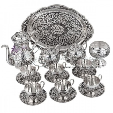 Сервиз чайный с чернью на 6 персон (Новинка)