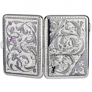 Серебряный портсигар серия «Кубачи», арт №1903