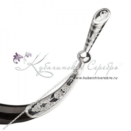 Рог тура серебряный, с питьевой чашей! , арт №1331/1 Рог тура серебряный, с питьевой чашей!