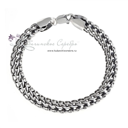 Браслет серебряный Кобра , ширина 8 мм 