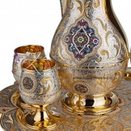 Сервиз из серебра с горячей эмалью!, арт №2227