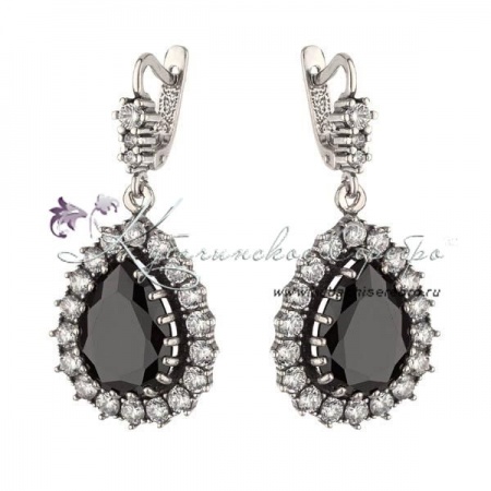 Серьги из серебра  Серьги из серебра Капля с агатом