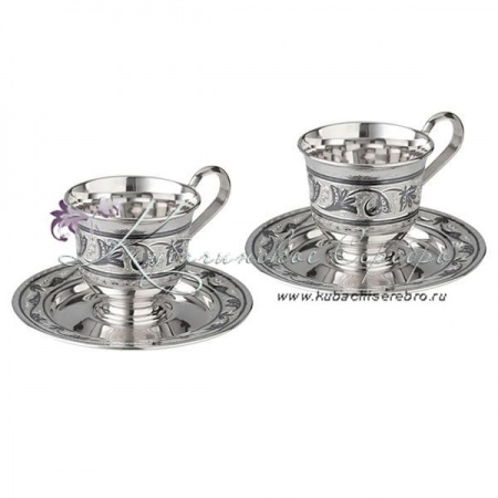 Кофейный набор с чернением на 2 персоны на 100 мл 