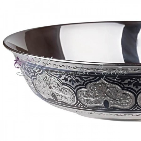 Серебряная тарелка с чернением на 600 мл