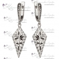 Серьги из серебра "Лед" 3634