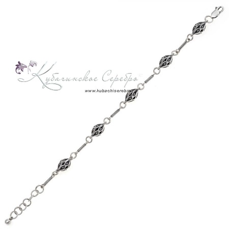 Браслет-бусы серебряные