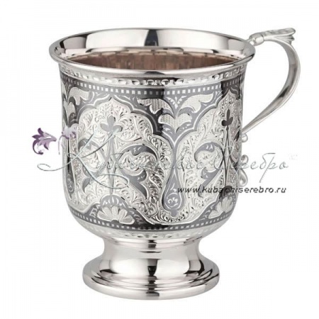 Кружка серебряная с литой ручкой на 300 мл , арт №8423 Кружка серебряная с литой ручкой на 300 мл