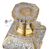 Серебряный штоф с позолотой для крепких напитков на 1050 мл, арт №6430