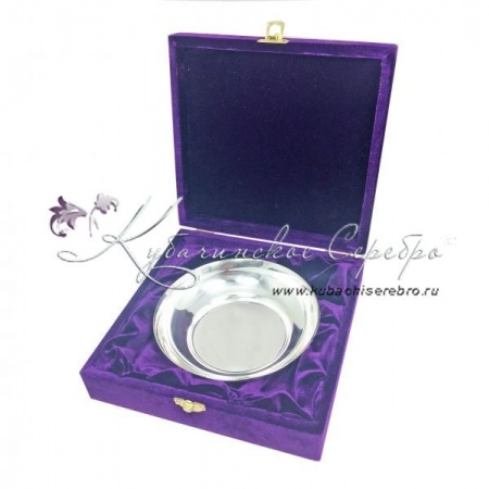 Тарелка детская 999 пробы с мелкой гравировкой, 300 мл 