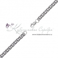 Серебряная цепь средняя, длина 49 см, ширина 5 мм, арт №9900/10