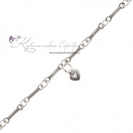 Браслет серебрянный "Сердечко мини"  3761 