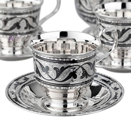 Кофейный сервиз с алмазной огранкой на 6 персон (Новинка)