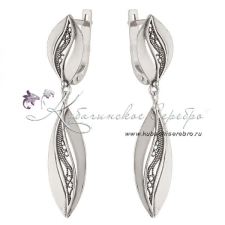 Серьги серебряные с филигранью
