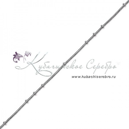 Цепь серебряная Сатурна 3+1 на снейке граненая, ширина 1 мм