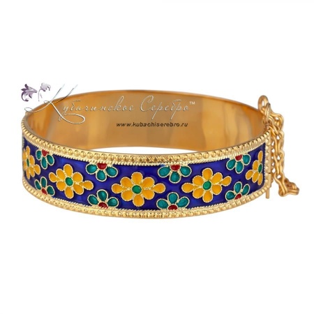 Браслет с горячей эмалью Цветочек