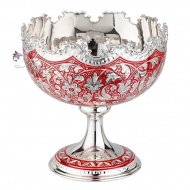 Конфетница с красной холодной эмалью (Новинка) 8316/3