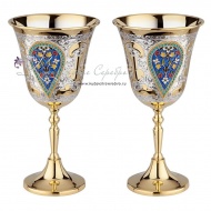 Фужеры "Царские" с позолотой и горячей эмалью на 300 мл 2235