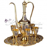 Сервиз винный с позолотой и горячей эмалью!, арт №7057