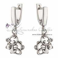 Серьги из серебра "Мишки" 3527 