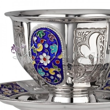 Чайная пара с горячей эмалью на 200 мл, арт №6433 Чайная пара с горячей эмалью на 200 мл