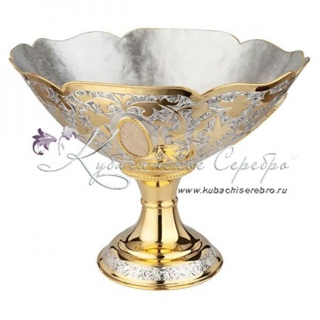 Фруктовница овальная с позолотой 