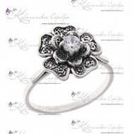 Кольцо серебряное "Цветок" 8514