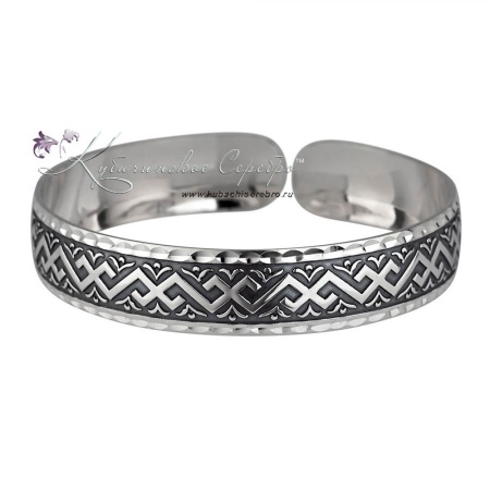 Браслет серебряный с оксидированием