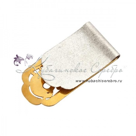 Зажим для денег с позолотой 