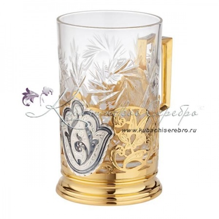 Подстаканник с позолотой, арт №8187 Подстаканник с позолотой
