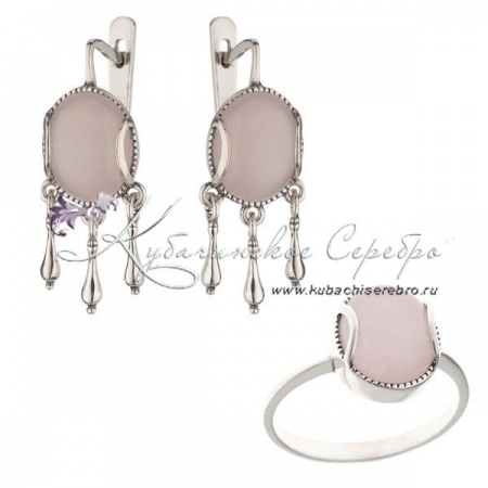 Комплект с розовым кварцем