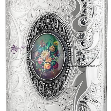 Фляга с филигранью и рисунком Кабашон на 300 мл 