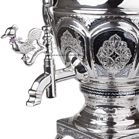 Самовар из серебра на с чернением 1100 мл 