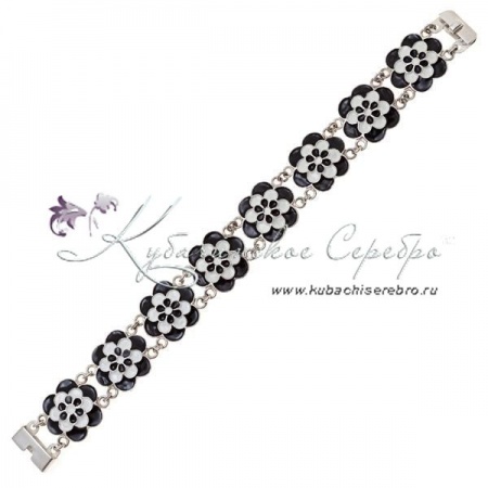 Браслет серебряный с эмалью 