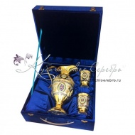 Набор для сока и воды с позолотой  и горячей эмалью , арт №7146