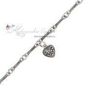 Браслет из серебра "Сердечко"  2584  