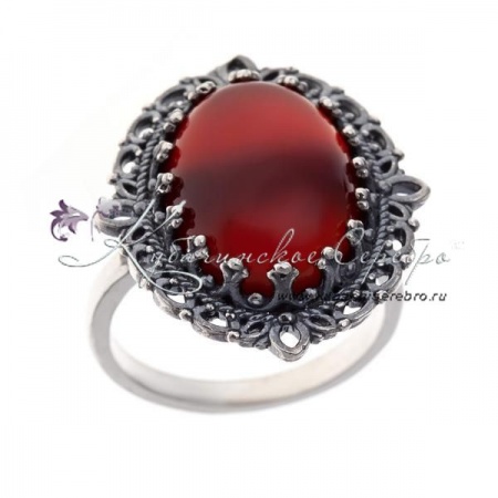 Кольцо серебряное с сердоликом