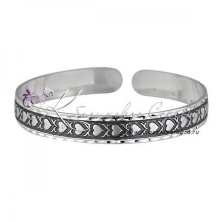 Браслет с оксидированием Сердце